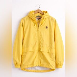 Tommy Hilfiger Yellow Hooded Rain Jacket | Lightweight Windbreaker | Size M